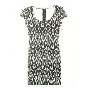 Black/Green Tribal Mini Dress